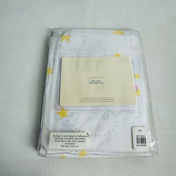 Pottery Barn Kids Pillowcase Fairytale Dreams Percale Standard Cotton New - Picture 3 of 4